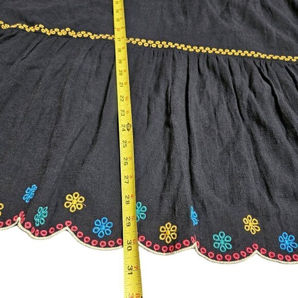 Lane Bryant Embroidered Floral Empire Waist Top Boho Peasant Womens 28P Navy NWT - Picture 11 of 11